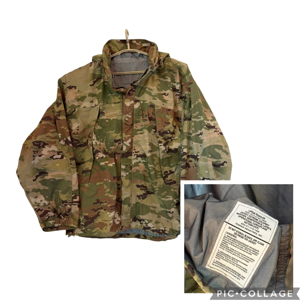 US Military Tennier OCP ECWCS Gen III Layer 6 Camo Jacket Large Regular